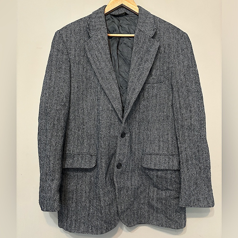 HARRIS TWEED Handwoven Scottish Wool Vintage Blazer